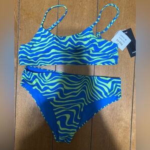 NWT Girls Size 12 RSQ Blue and Green Swirl Bikini Set